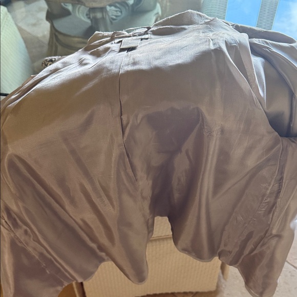 Tweeds Taupe Gray  Linen Jacket with Button Details - Picture 5 of 6